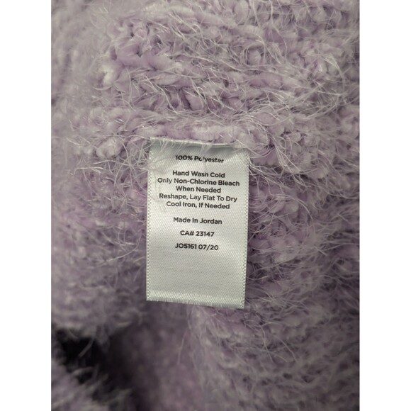 Talbots Lilac Purple Open Knit Cozy Soft Eyelash Sweater sz M Casual - Picture 8 of 8